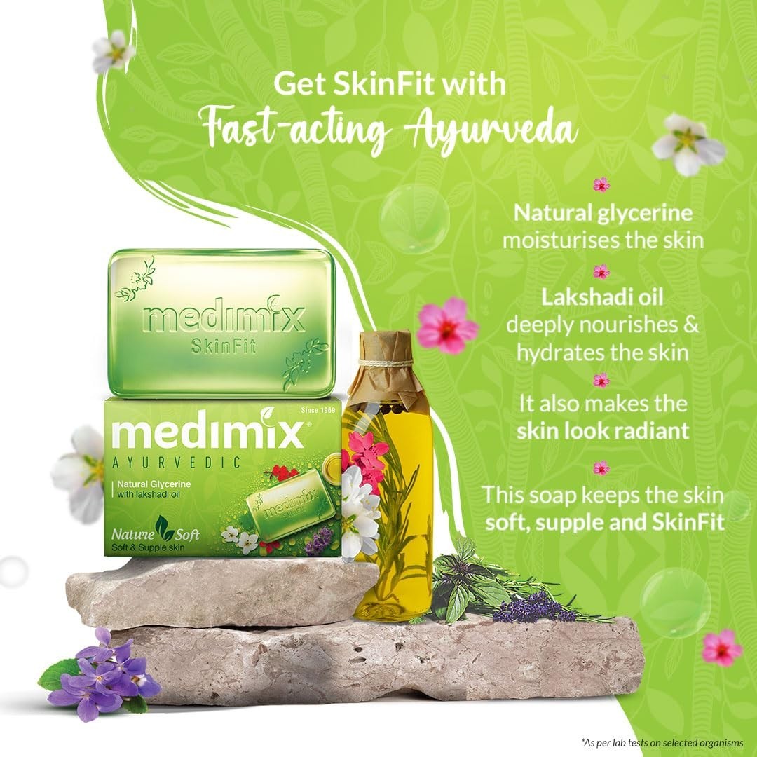 🔥Medimix Herbal Bath Soap 625g | Lakshadi Oil | Paraben Free | 5 Bars🔥