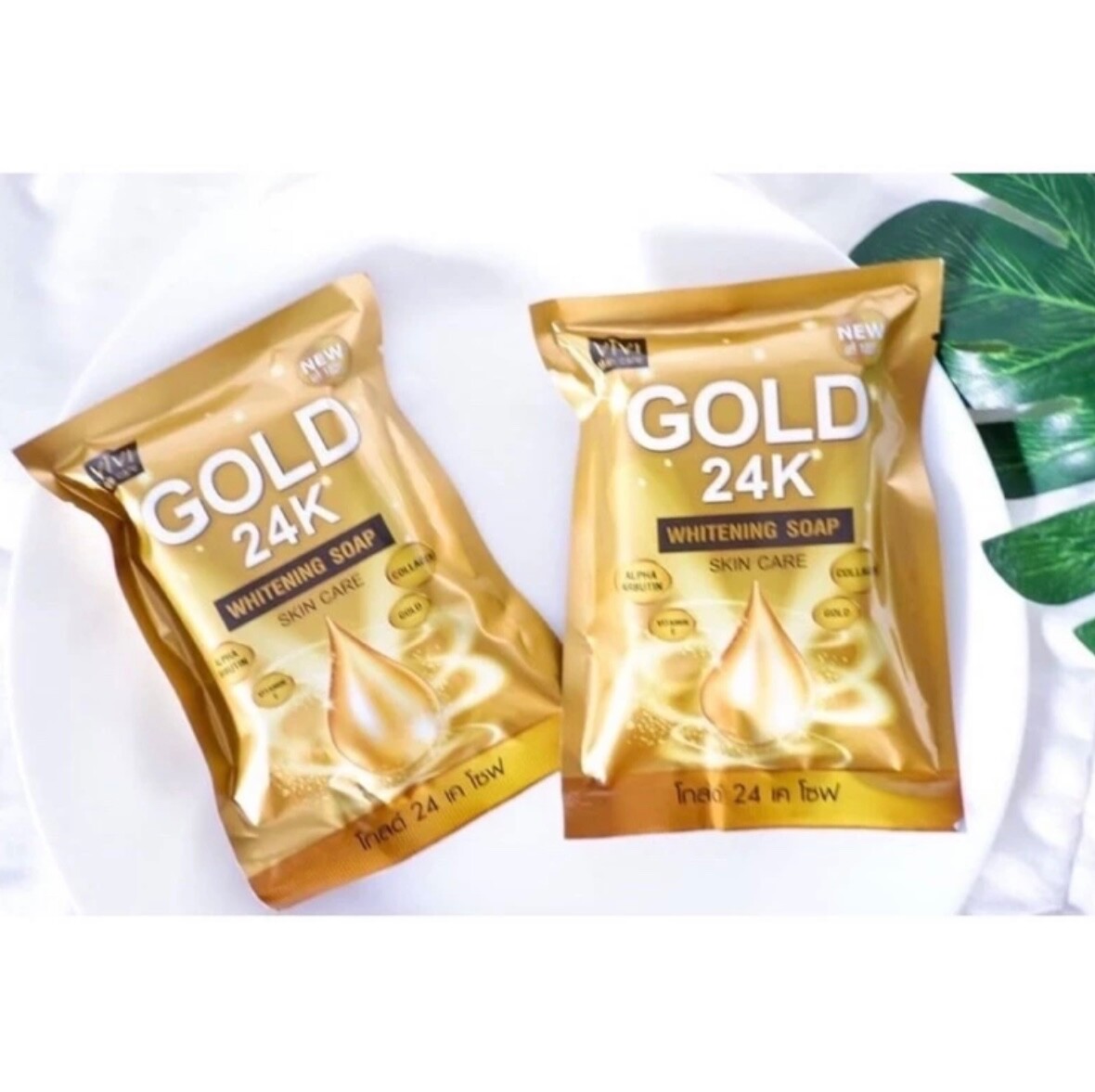 VIVI Gold 24K Whitening Soap Collagen 3x80g Nourish Moisture Face Body Skin Care