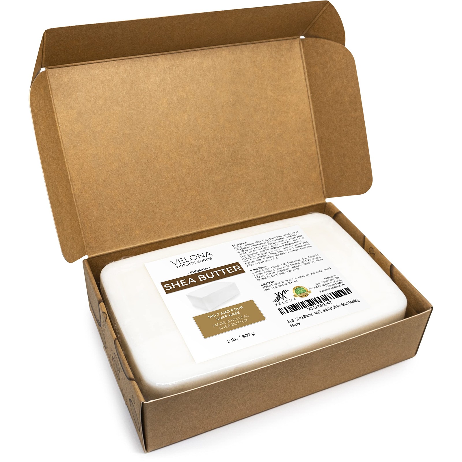 velona 2 LB – Shea Butter – Melt and Pour Soap 32 Ounce (Pack of 1), White