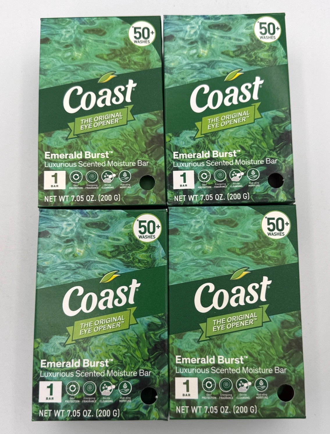 Coast Emerald Burst Moisturizing Soap Bars 7.05 oz each – Lot of 4