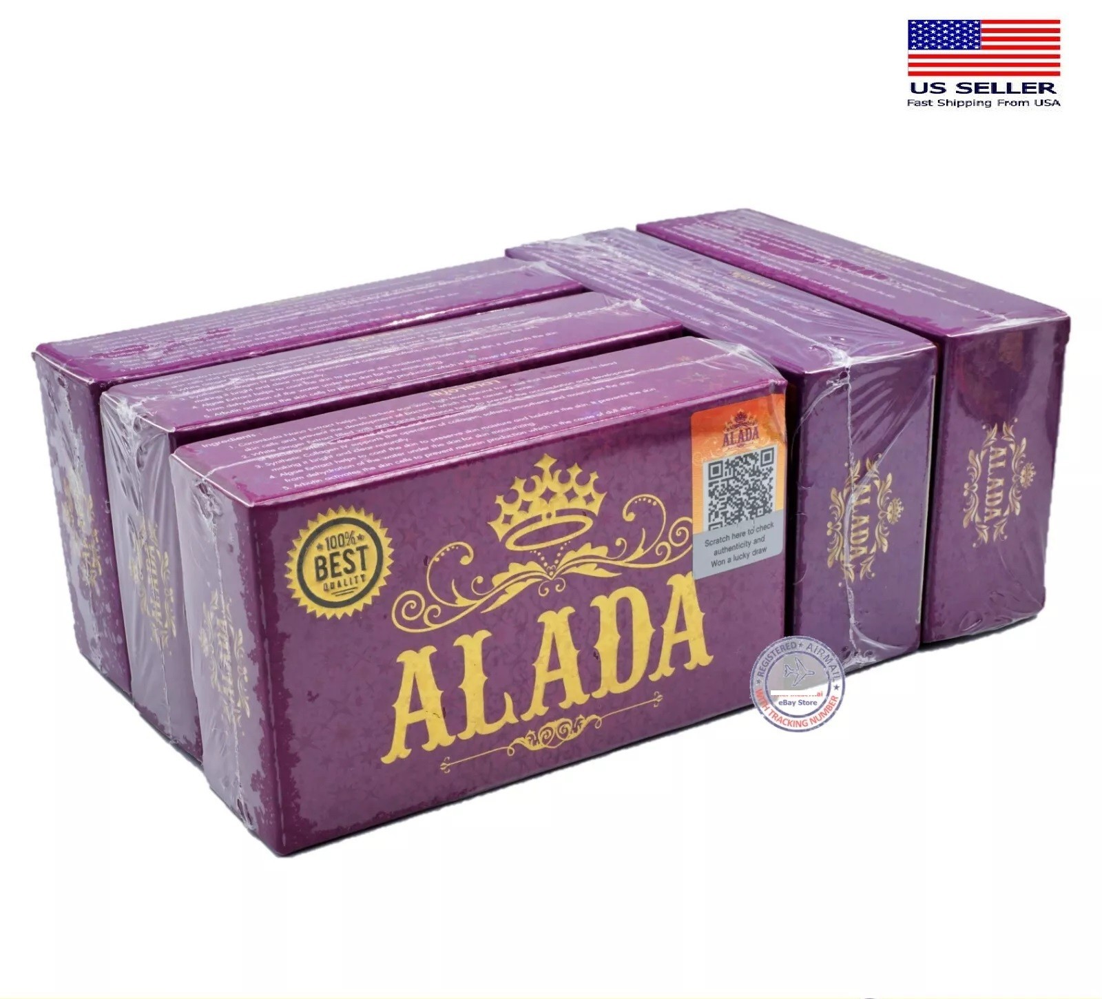 ALADA Whitening Soap Naturally Brightening Natural Extract Face Body 160G X5