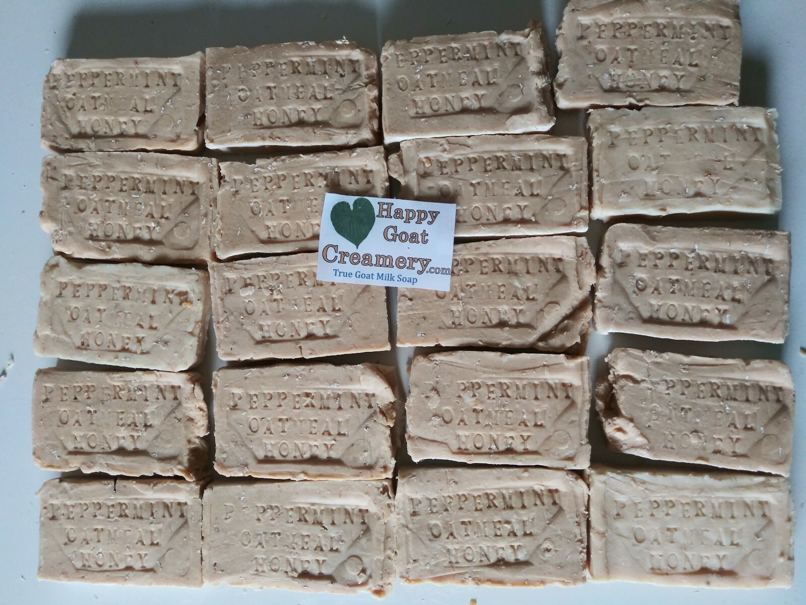 PEPPERMINT OATMEAL & HONEY GOAT MILK SOAP HAPPY GOAT CREAMERY PURE ESSENTIAL OIL