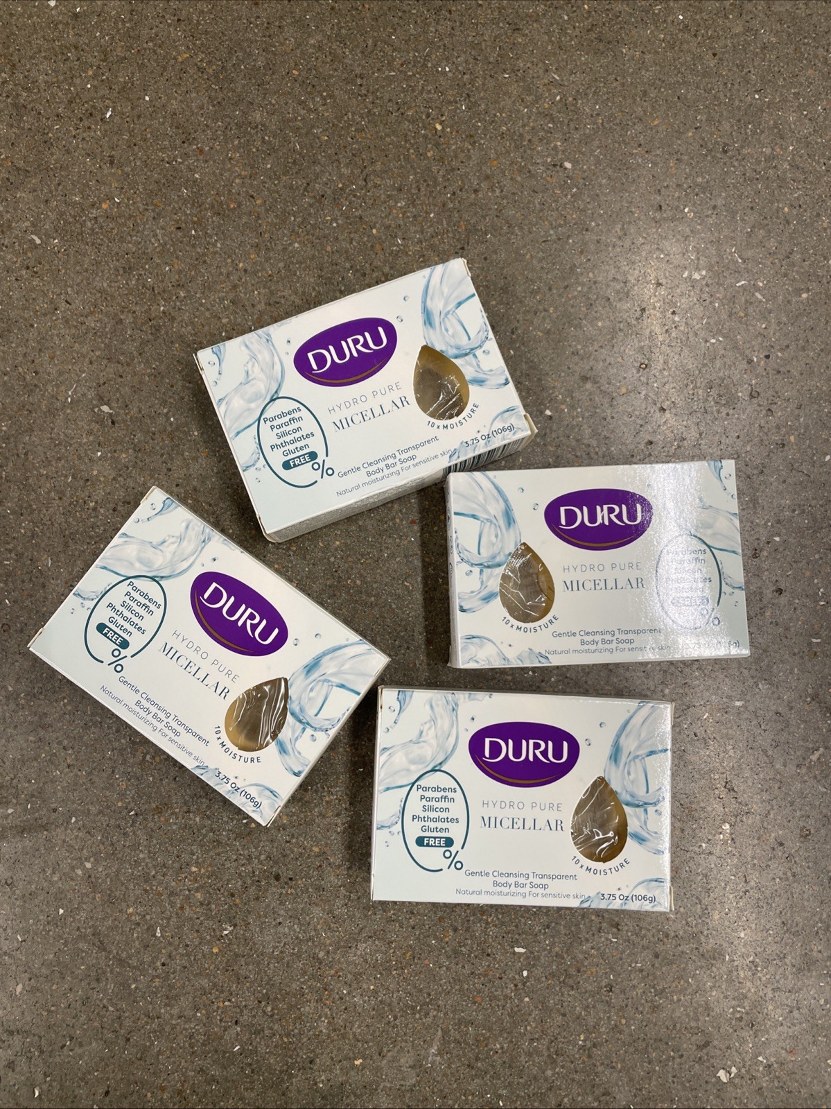 4x Duru Hydro Pure Micellar Body Bar Soap Transparent 3.75 oz Lot Exp: 07/2028