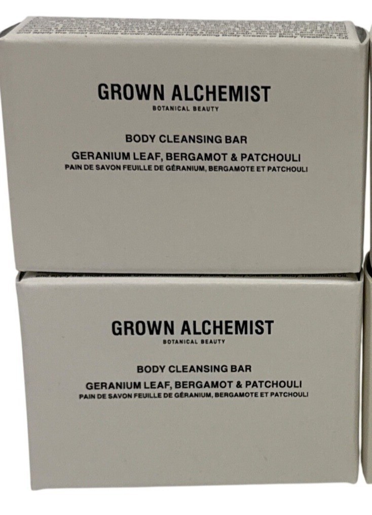 Grown Alchemist Body Cleansing Bar Geranium Leaf Bergamot Patchouli Lot of 2 NEW