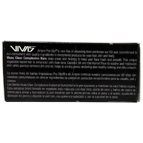 2-Pack Vivas Clear Complexion Bar Aloe Vera Oat Kernel Flour, 4.25 oz