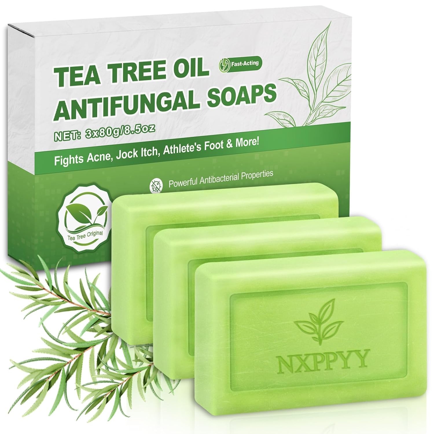 3 Pcs Veloma Antifungal Soap,Veloma Soap,Soothing Tea Tree & Eucalyptus, Deep Po
