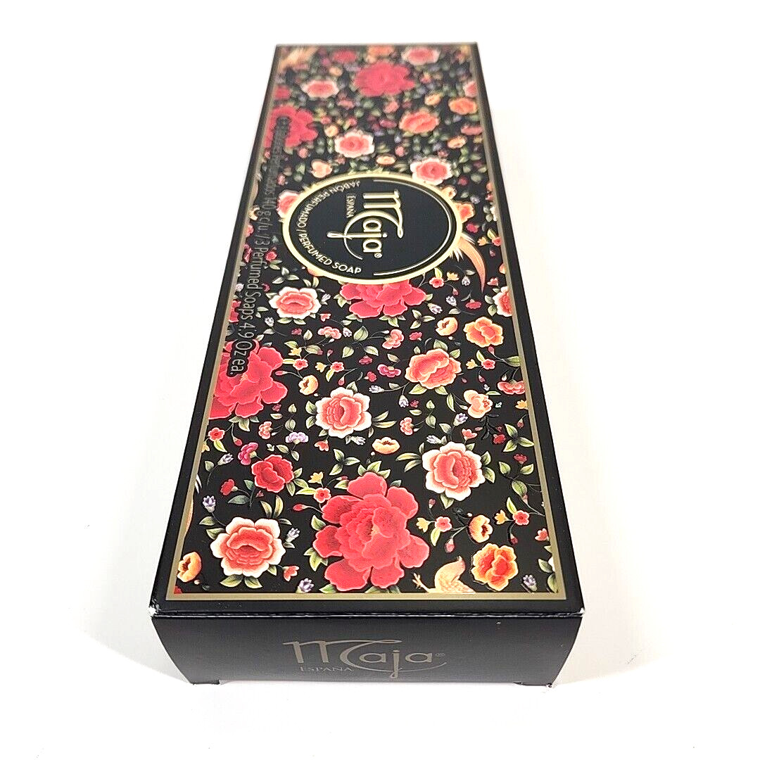 Maja Spain Perfumed Soap Floral Gift Box Set 3 Round Soaps Bars 4.9-Ounces Each