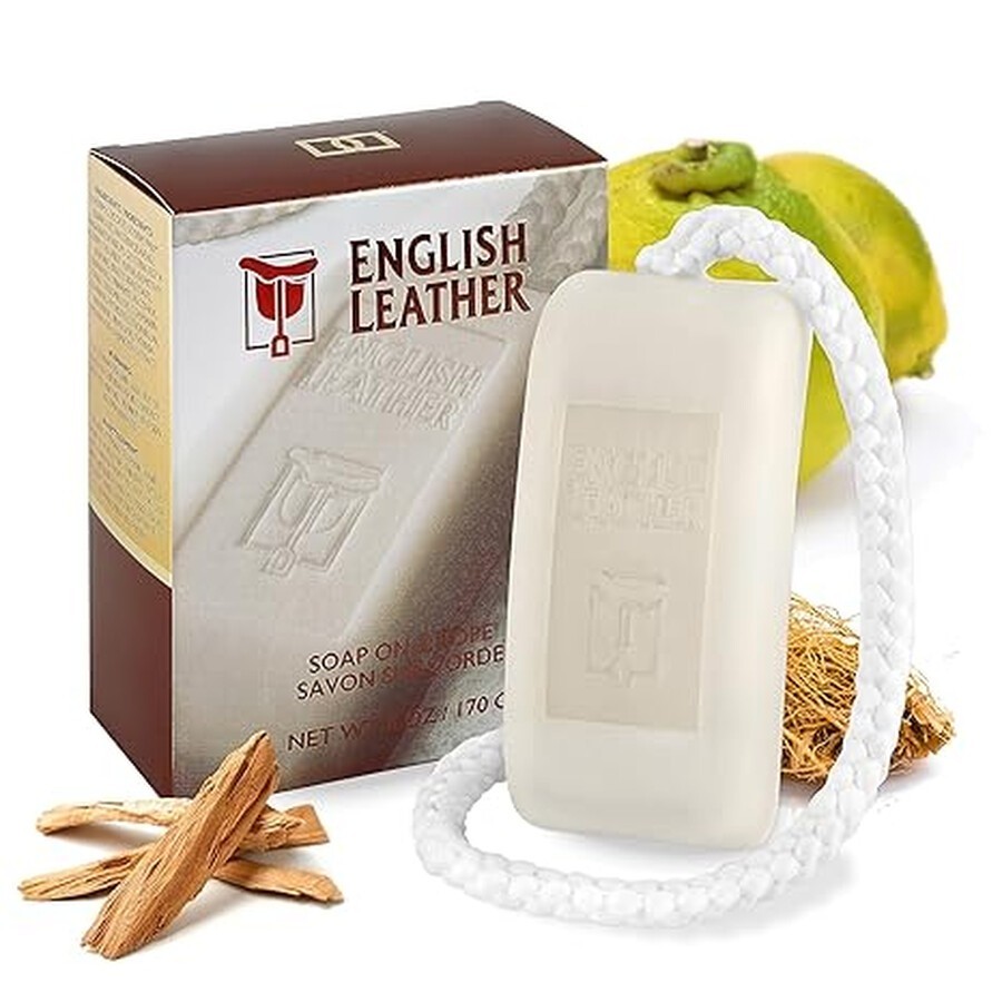 English Leather Soap On A Rope 6oz Bar Soap Hanging Rope Bath Shower Soap