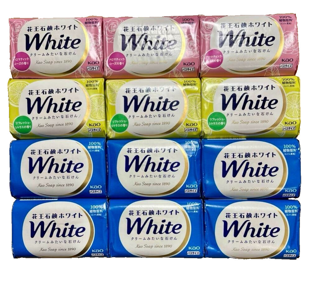 Kao White Cream-like Foam Soap Solid Soap 3 Fragrances 130GX12 Japan Bubble Soap