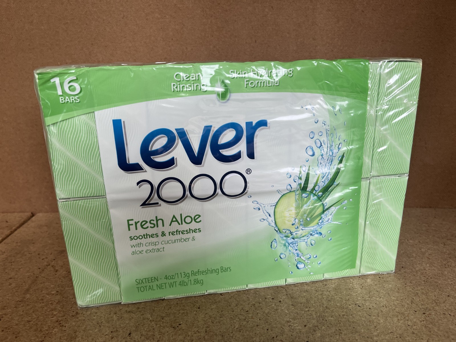 Lever 2000 Original Fresh Aloe Crisp Cucumber Aloe Glycerin Bar Soap 16 BARS C94