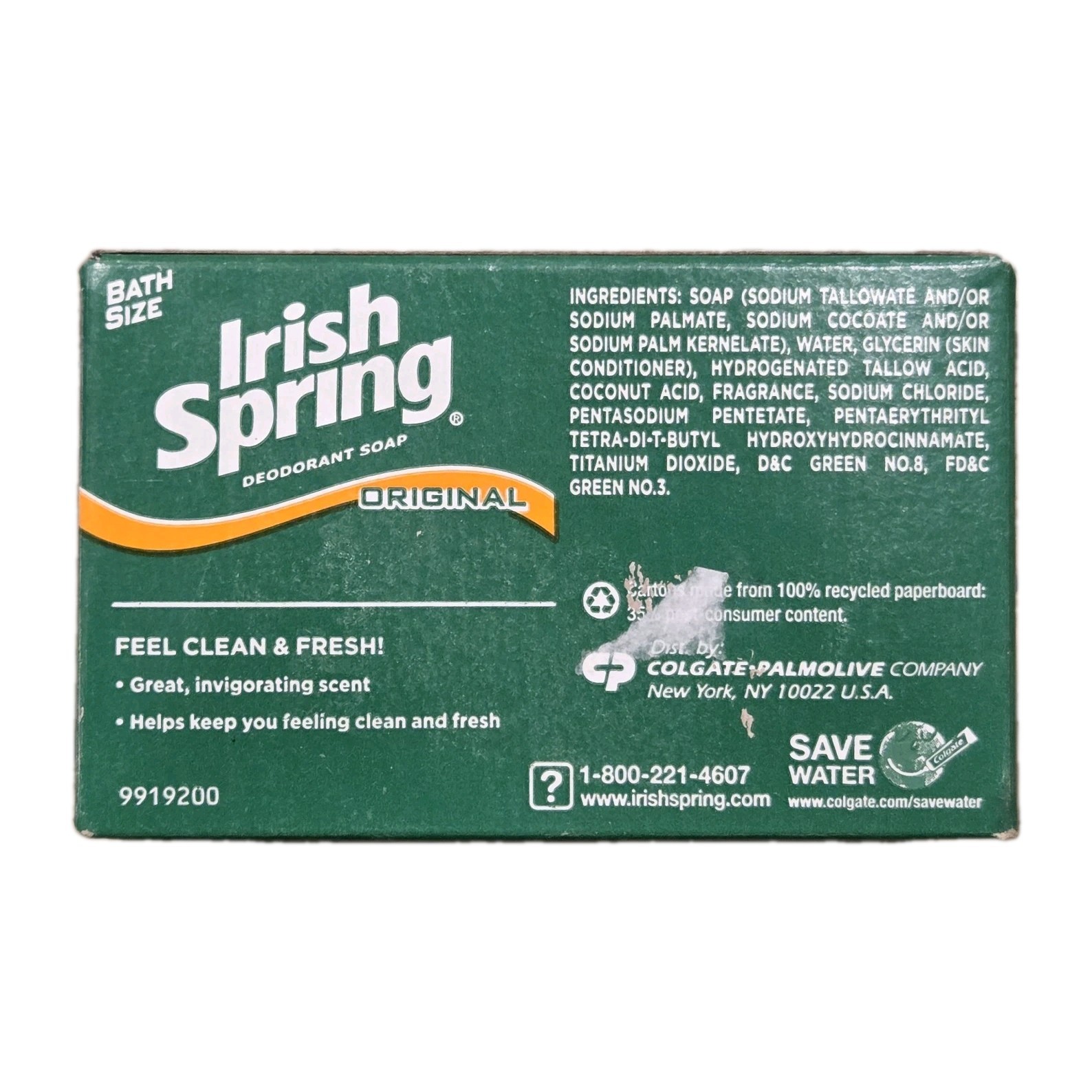 9 Pack Irish Spring ORIGINAL Soap NO Flaxseed/Linseed Oil Sealed Bars 3.7oz