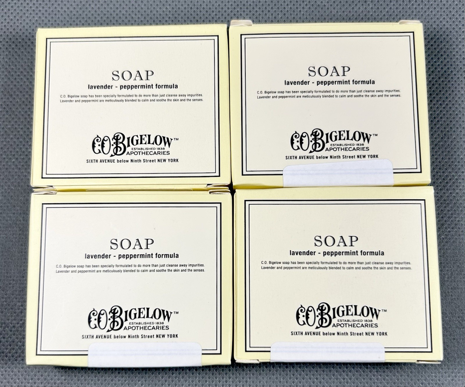CO Bigelow Apothecaries Lavender – Peppermint Formula Soap 4 Travel Sz .5 Oz New