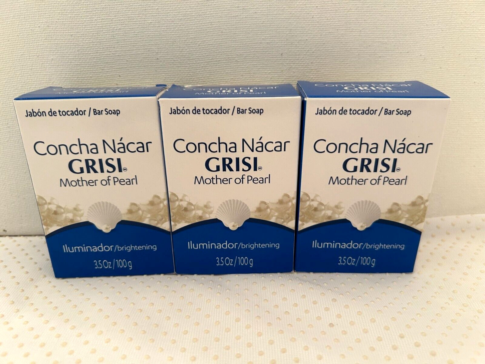 3 Grisi Mother of Pearl Soap Concha Nacar Skin Lightening Bar 3.5oz