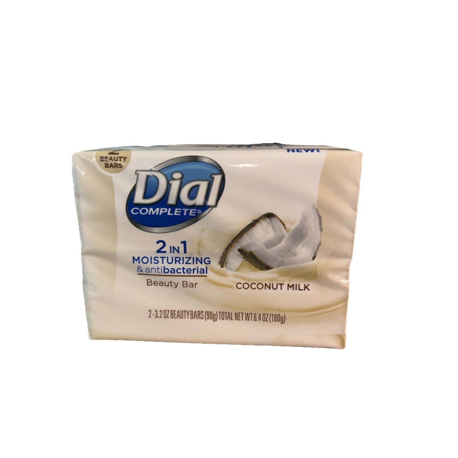 Dial Complete Coconut Milk 2-Pack 3.2oz 2 in 1 Moisturizing Antibacterial Soap