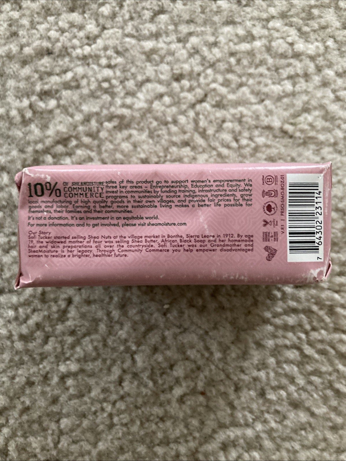 Shea Moisture Peace Rose Oil Complex Shea Butter Soap w/ Date Palm & Camellia