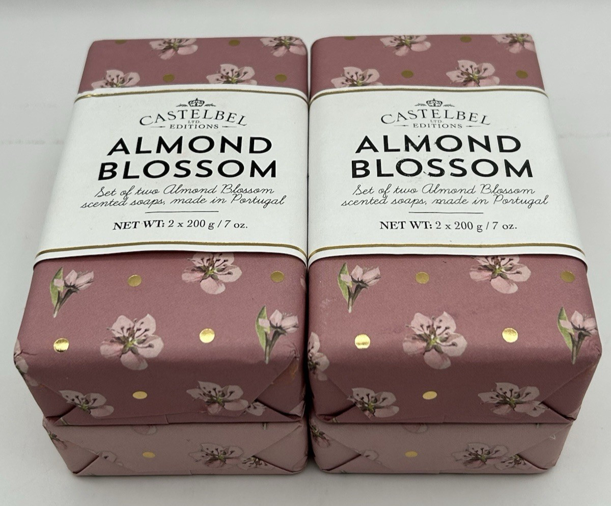 4 Pack Castelbel Bar Soap Almond Blossom Made In Portugal 7oz Each 200 Grams