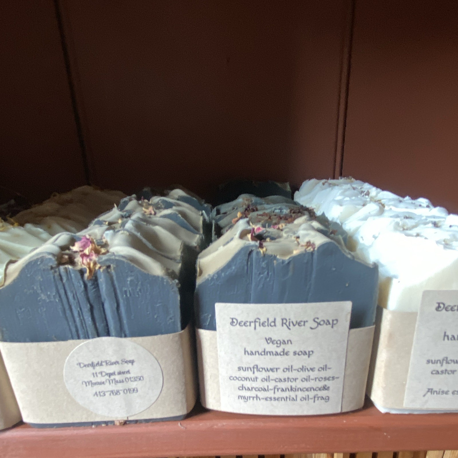 Deerfield River Soap Vegan Handmade Charcoal Soap Frankincense & Myrrh 4 oz