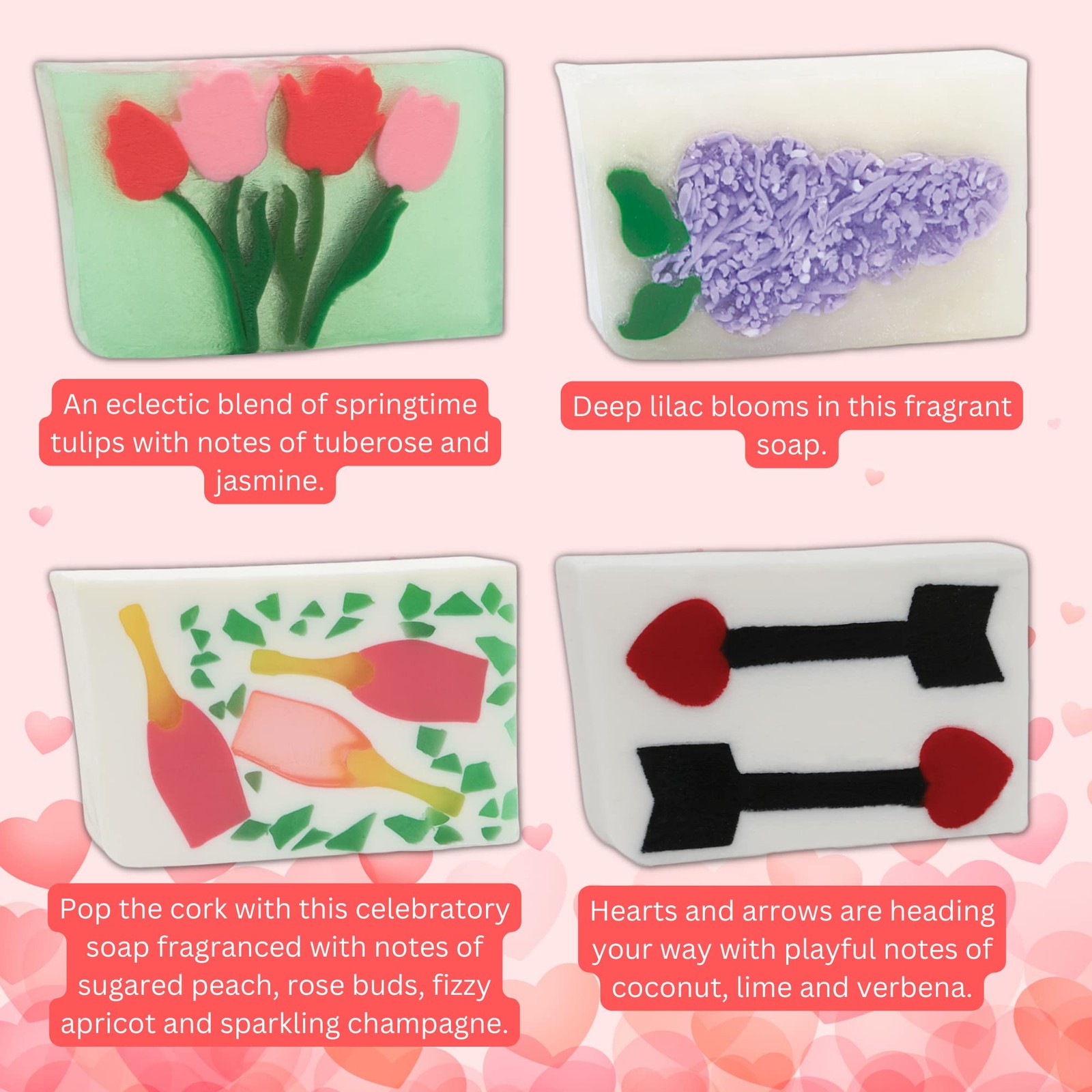 Primal Elements Valentine’s Day Glycerin Assorted Soap Set | Soap for Hands, …