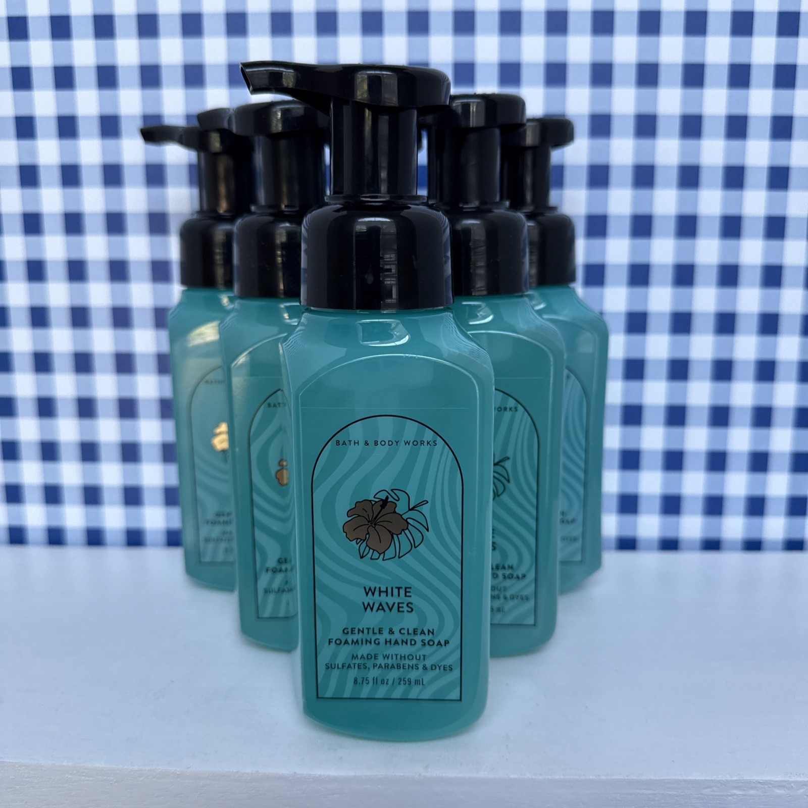 6X ~ Bath & Body Works ~ WHITE WAVES ~ Gentle Foaming Hand Soap