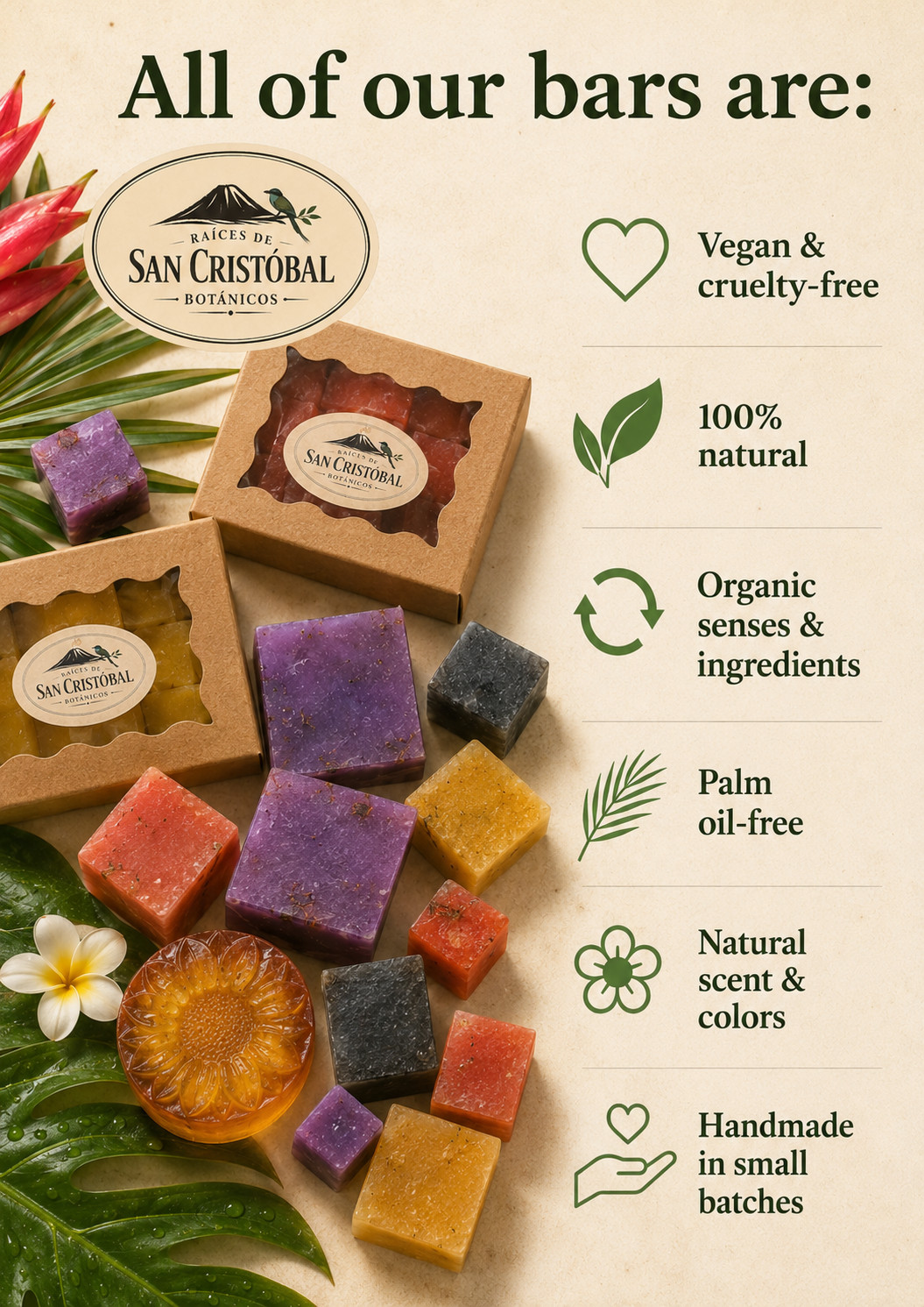 4 PACK Tropical Pineapple Guava Cocoa Butter Soap Bars + FREE Lip Gloss Tin
