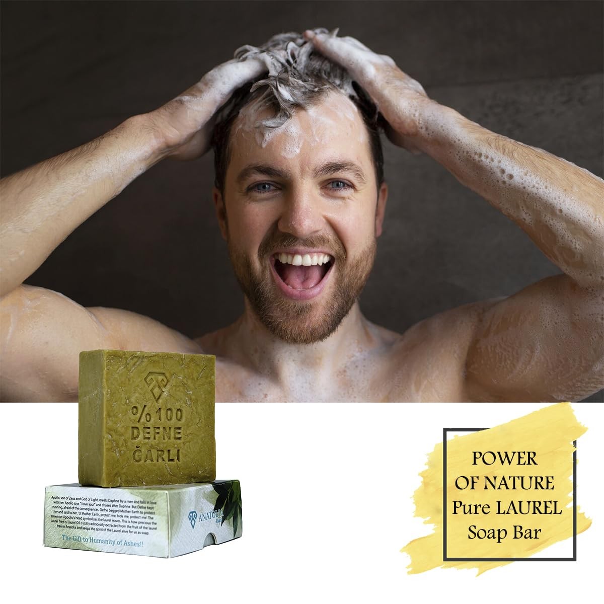 Anatolia Soap Antioch Collection Laurel Oil Shampoo Bar 5 oz – Handmade Soap,…