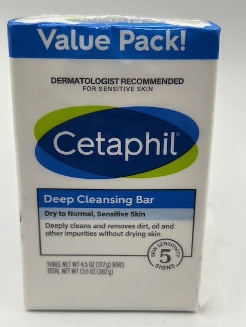 Cetaphil Deep Cleansing Bar – 3 Pack Dry To Normal, Sensitive Skin