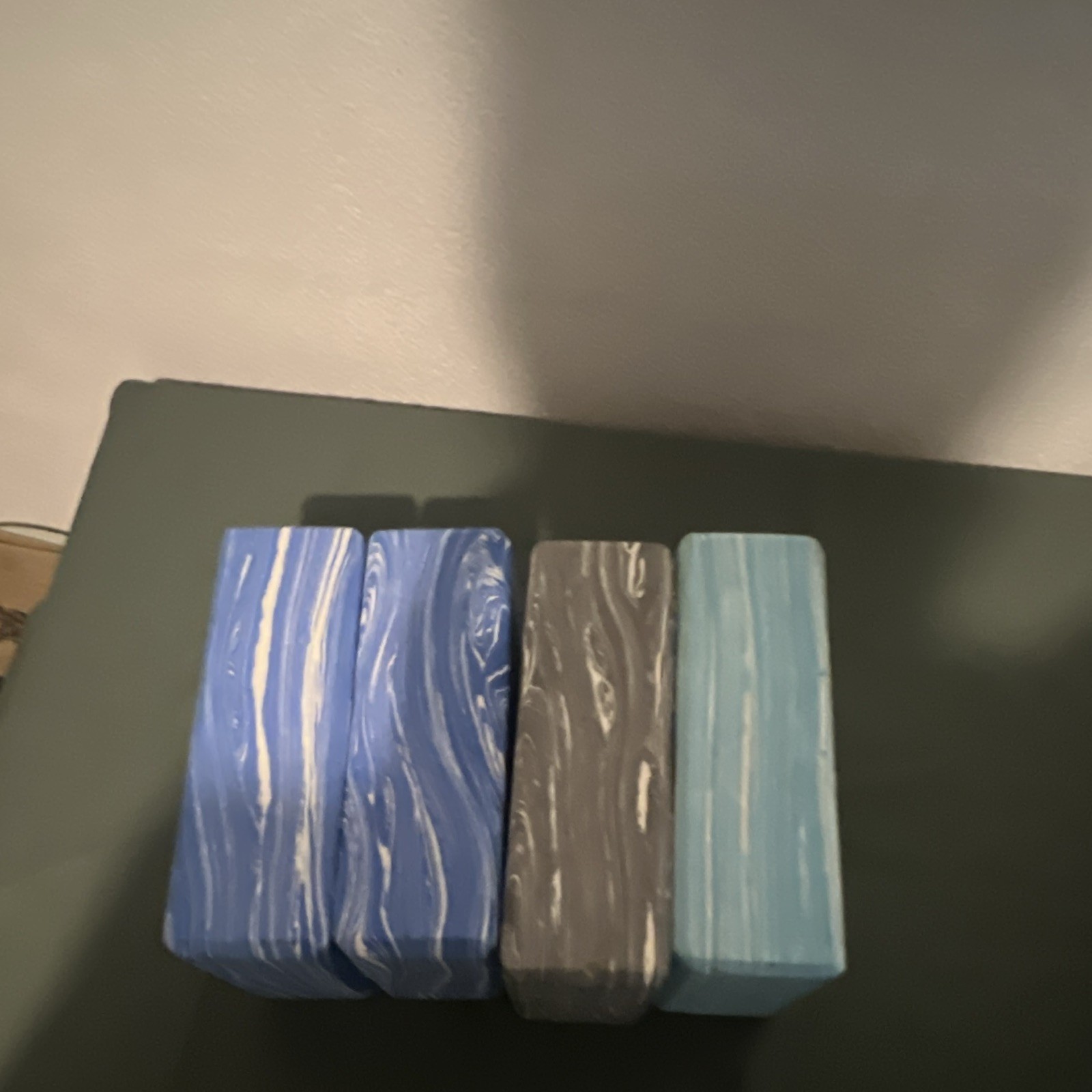 Lot of 4 Swirl Rectangular Body Bar Soaps for Body/Hands Blue Gray White