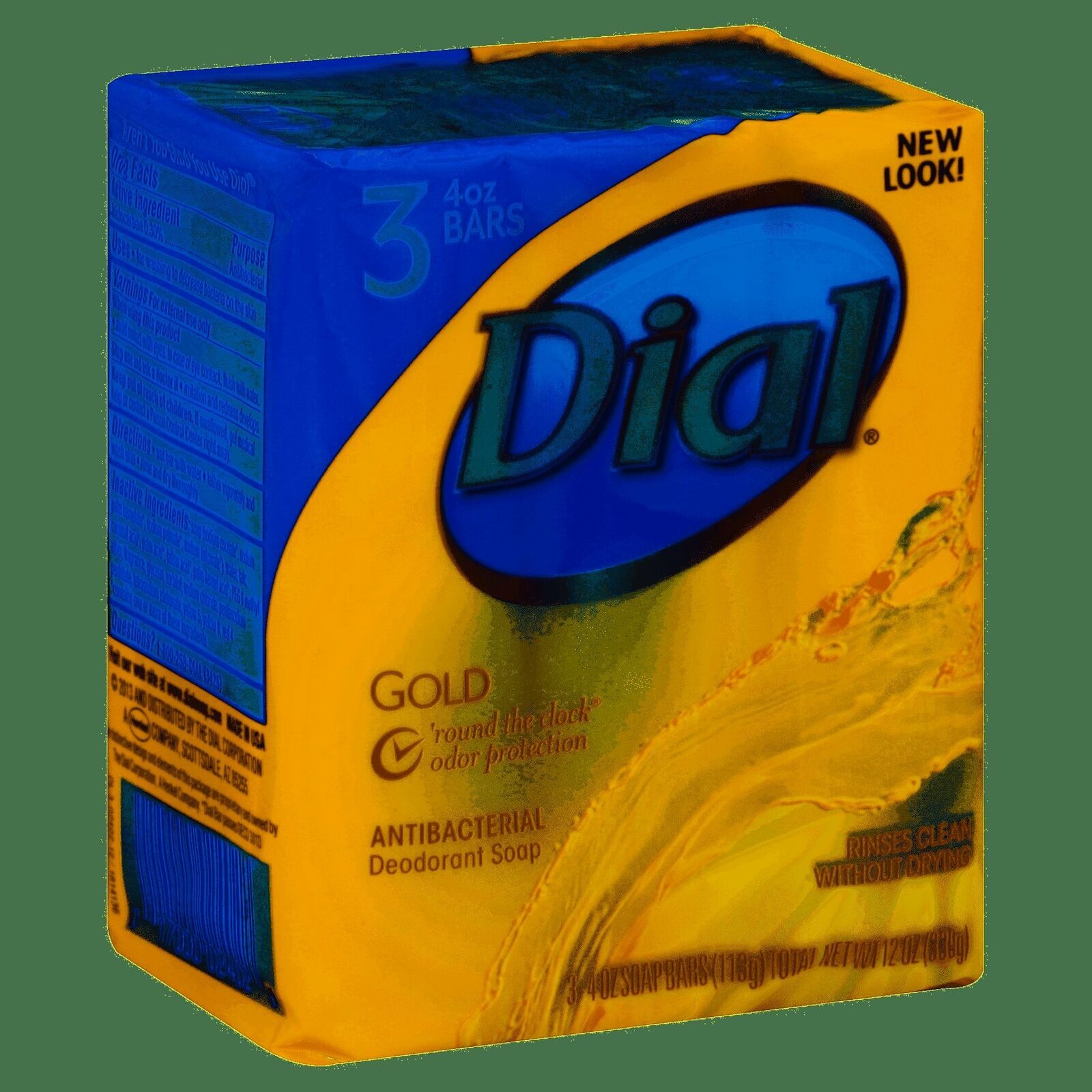 Dial Gold Antibacterial Deodorant Bar Soap Clean Rinsing Non-Drying 4 oz 3 Count