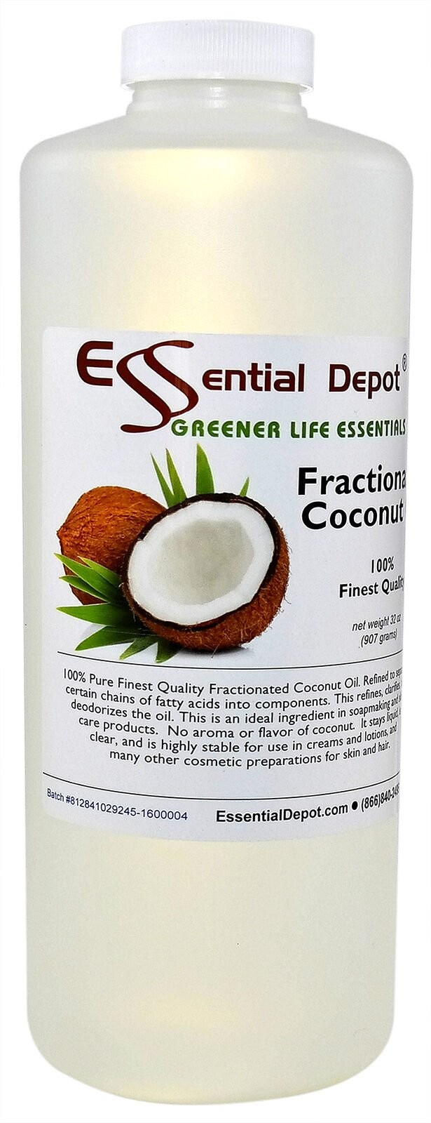 Coconut Oil (fractionated) – 1 Quart – Finest Quality