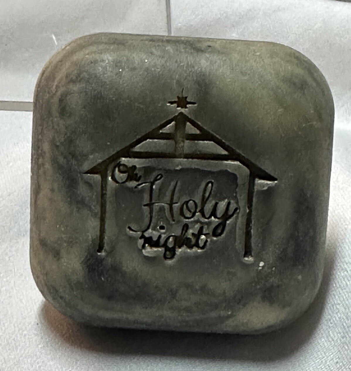 Frankincense Myrrh Shaded Lily Decorative Soap OH HOLY NIGHT Embossed 2.5oz Gift