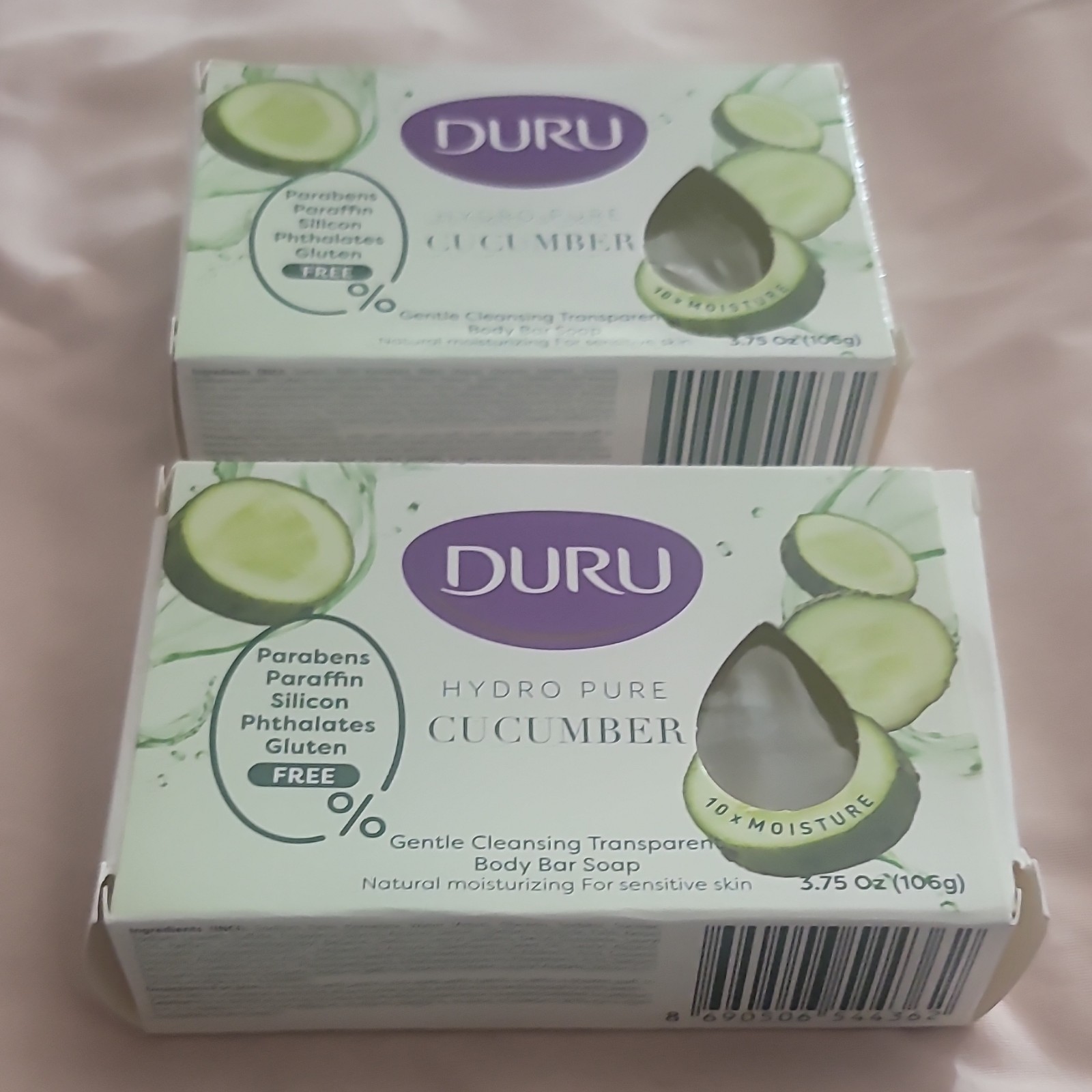 Duru Hydro Pure Cucumber Gentle Paraben-Free Vegan Transparent Bar Soap 3.75 oz