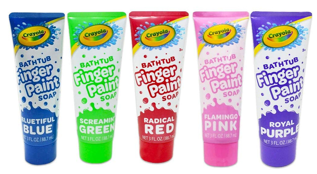 Crayola Bathtub Finger Paint Soap Set Of 5 Colors Red Blue Pink Purple Green 3oz
