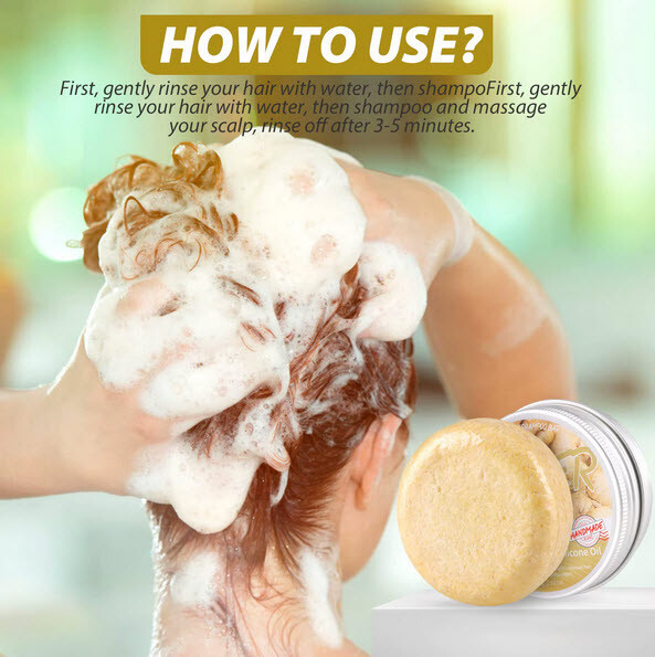 Ginger Hair Regrowth Shampoo Bars – Pack of 2, Promotes Hair Growth, Natural