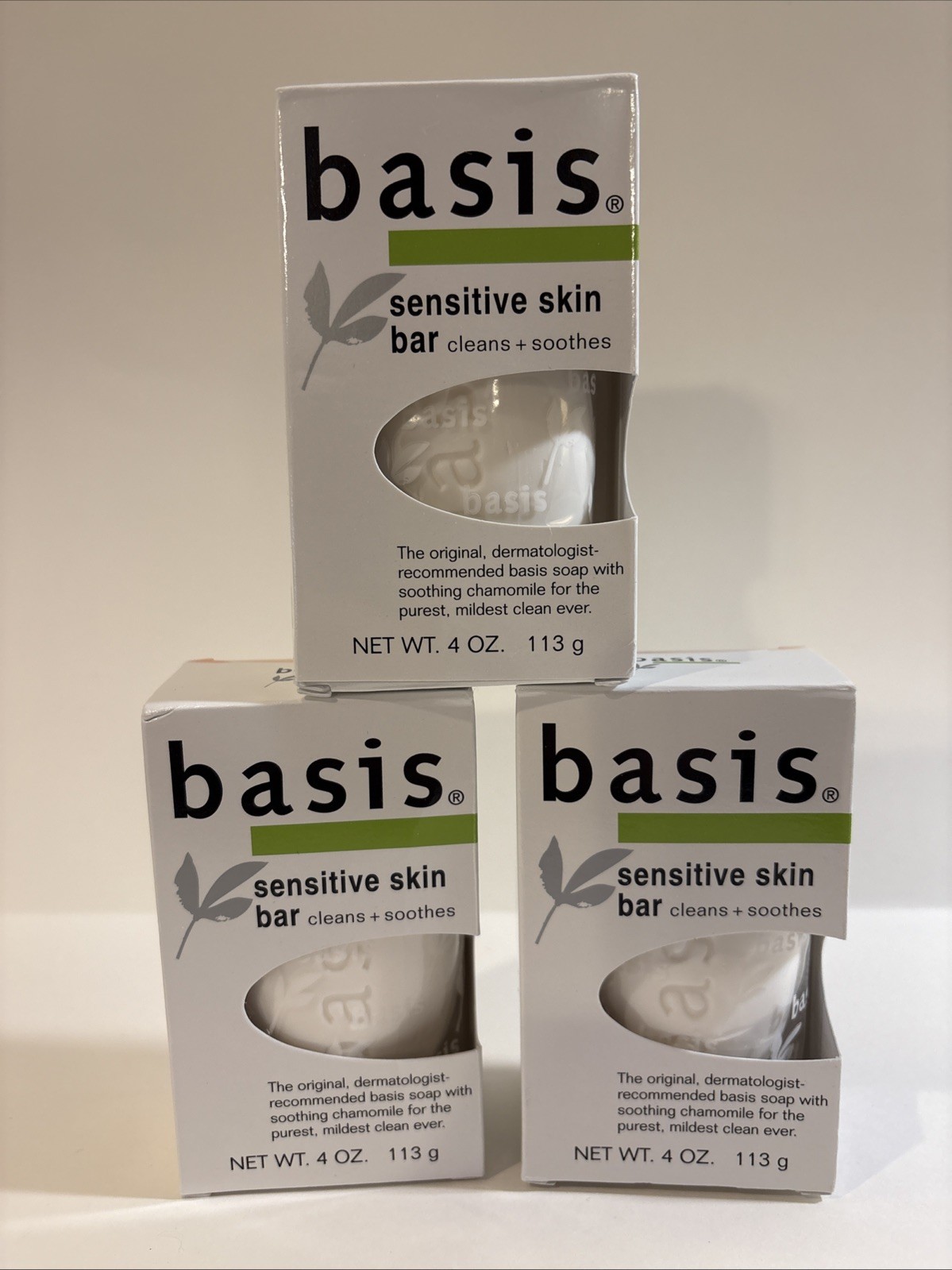 Basis Sensitive Skin Bar Soap – 4oz, 3 Pack