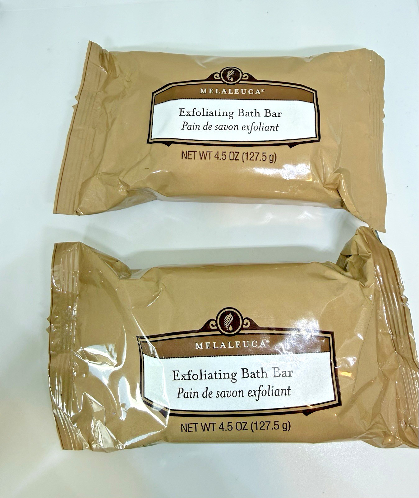 2 Melaleuca Exfoliating Bath Bar Soap 4.5 Oz Gentle Body Cleanser New Sealed