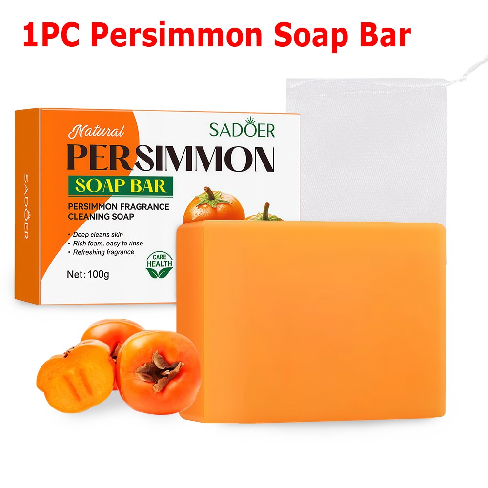 Persimmon Soap Bar for Body Odor Control,Skin Whitening Kojic Acid Turmeric Soap