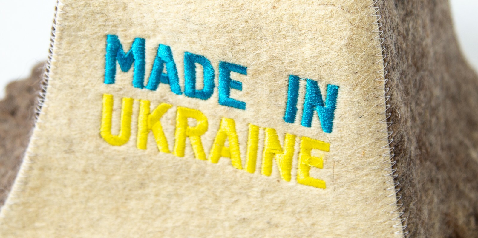 Felted Cap Felt Hat for Sauna Patriot Made in Ukraine Blue Yellow Banya Wool