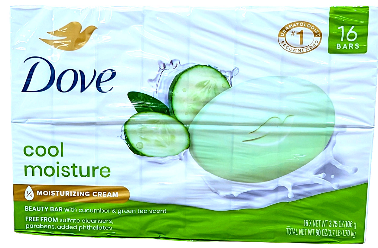 Dove Go Fresh Beauty Bar Cool Moisture 16 x 3.75 Oz