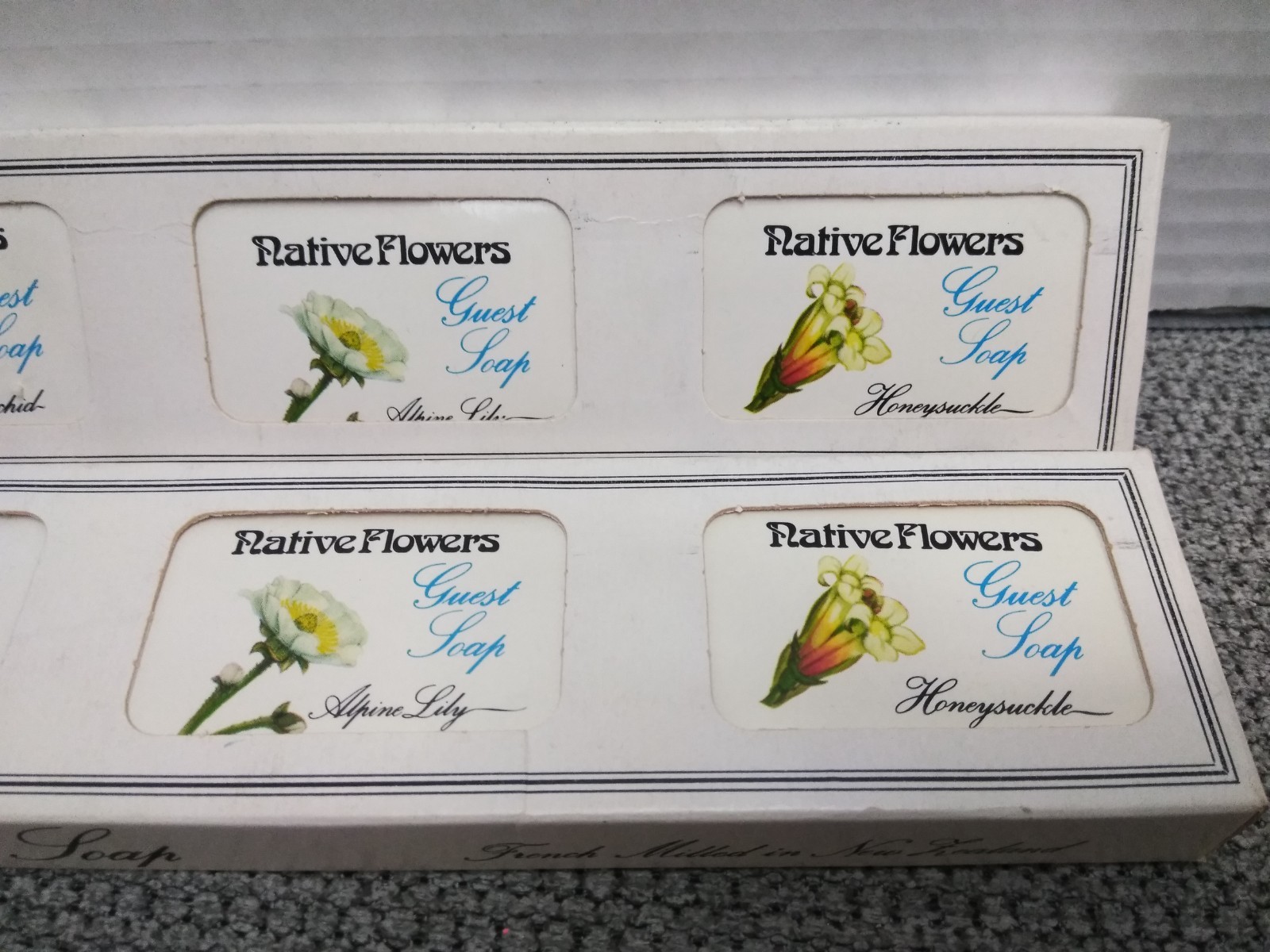 VTG. NATIVE FLOWERS Guest Soaps 40g EA (8) French Milled IN NEW ZEALAND (2PK)