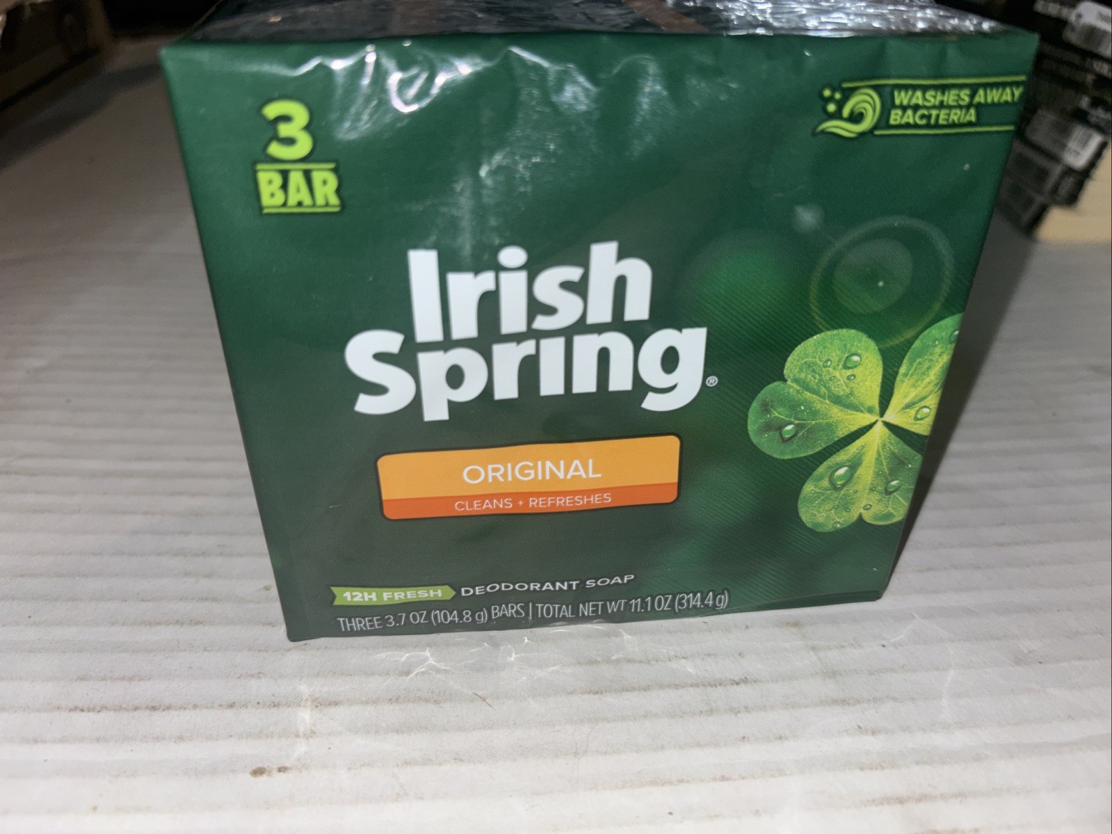 3 Irish Spring Original Clean Bar Soap 3.7 oz Each – No Flaxseed or Linseed Oil