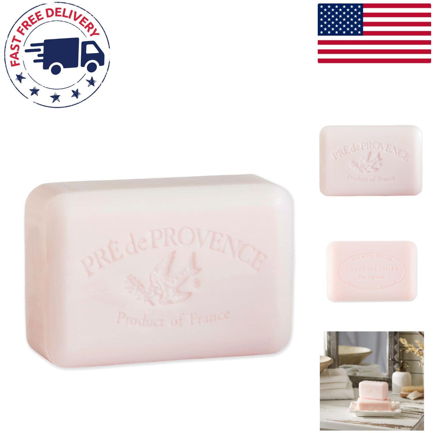 Elegant 8.8oz Artisanal Soap Bar – Moisturizing, Lily of the Valley Fragrance