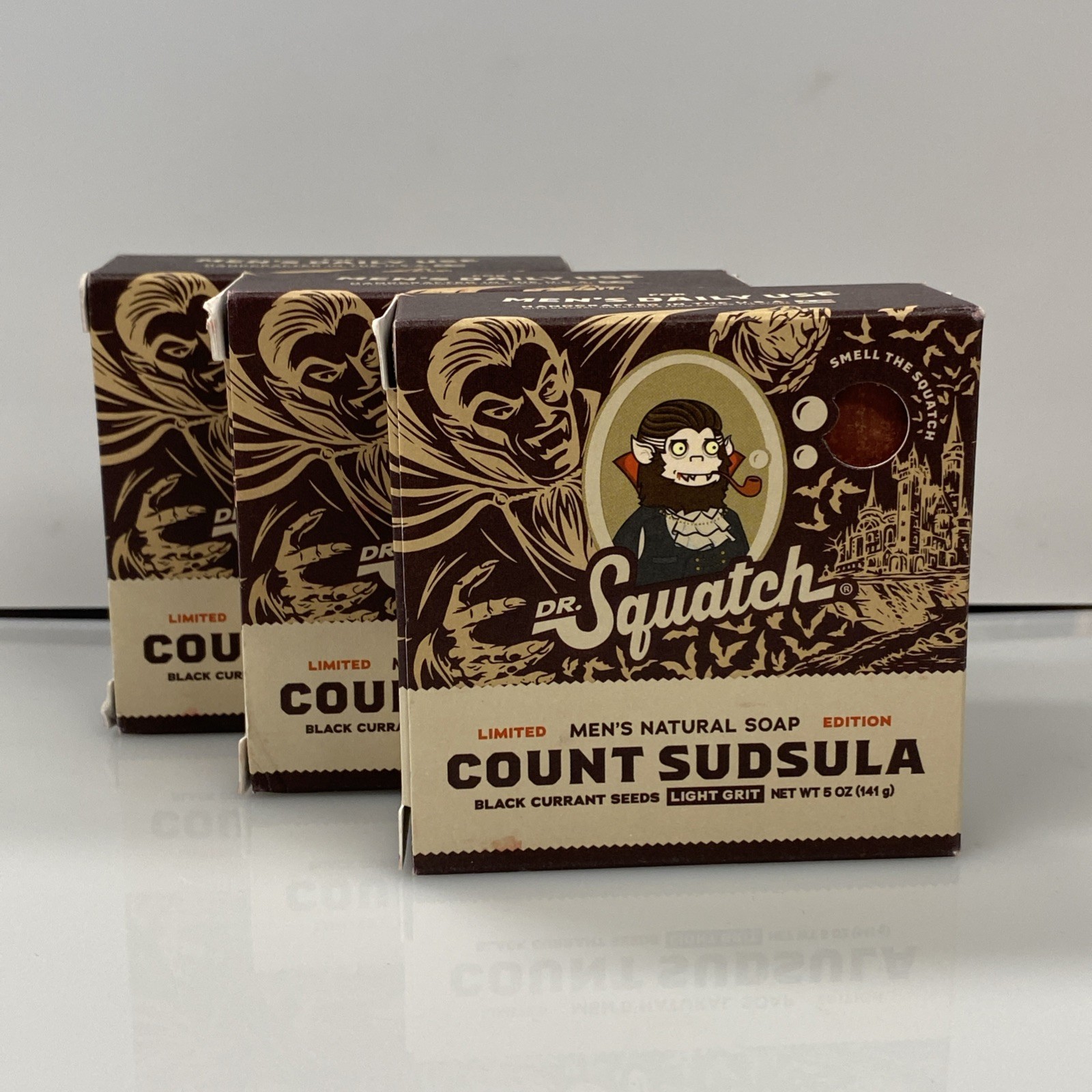 Dr. Squatch Limited Edition Count Sudsula 5 oz Bar Of Men’s Soap LOT OF 3 Bars