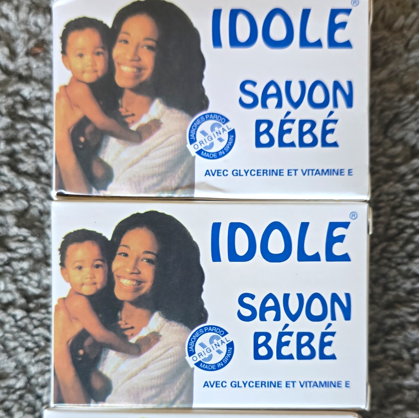 IDOLÉ Savon Bébé Baby Soap Bars 3-Pack 75g Glycerin Vitamin E Unscented