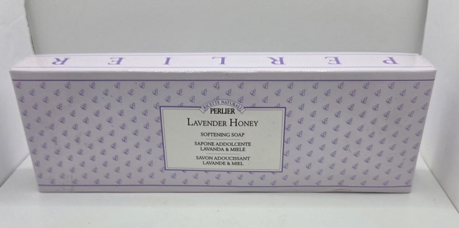 NEW Perlier Lavender Honey Softening Soap Three 4.4 Oz Sealed Bars Gift Set