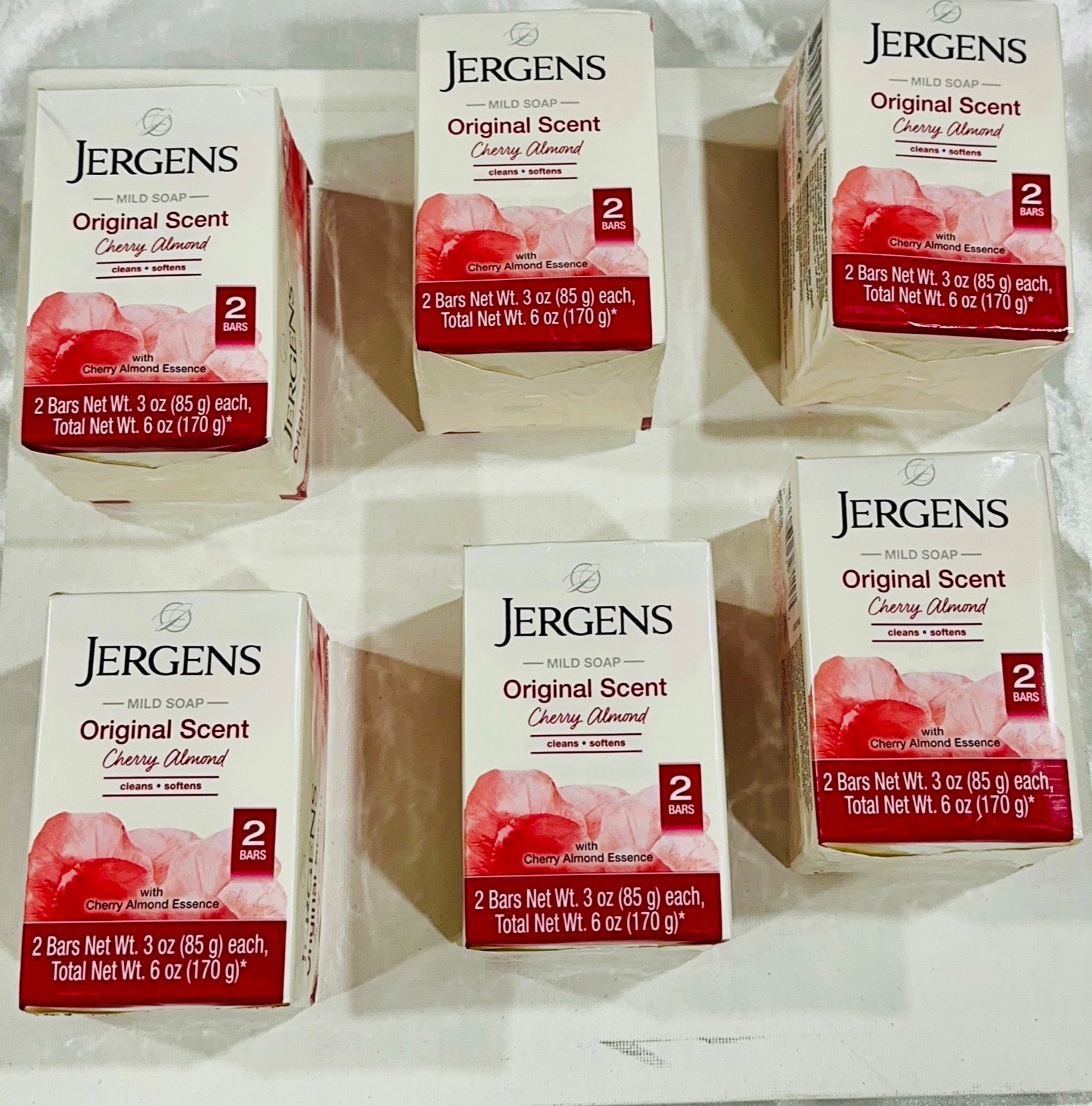jergens original scent soap bars cherry almond 3.oz pack of 2 6pack
