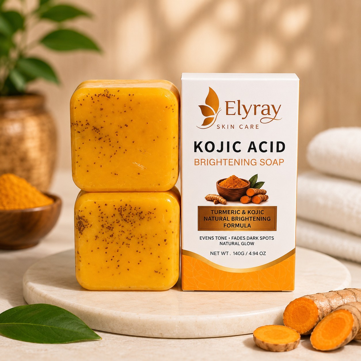 Elyray Soap Kojic Acid Turmeric 6 pack
