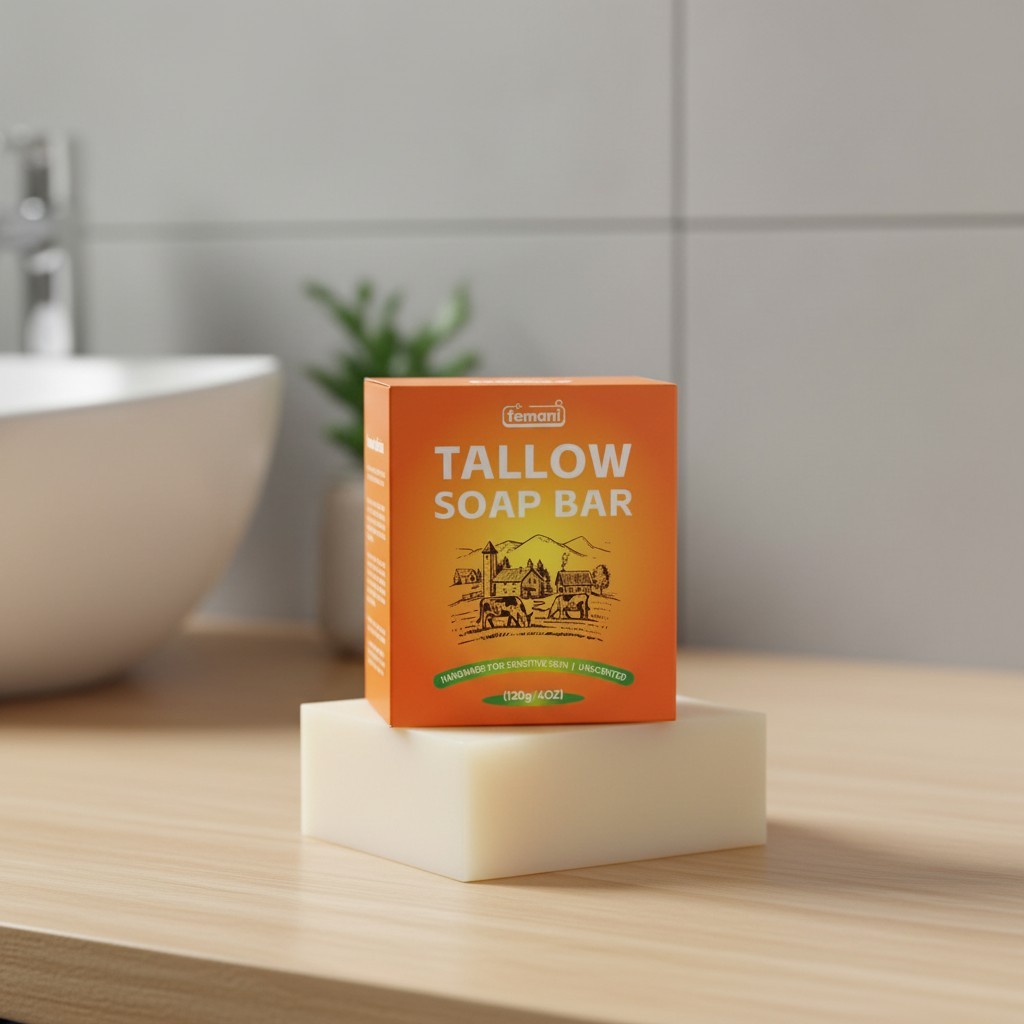 Beef Tallow Soap Bar – All Natural and Organic Grass Fed Tallow Soap Unscente…