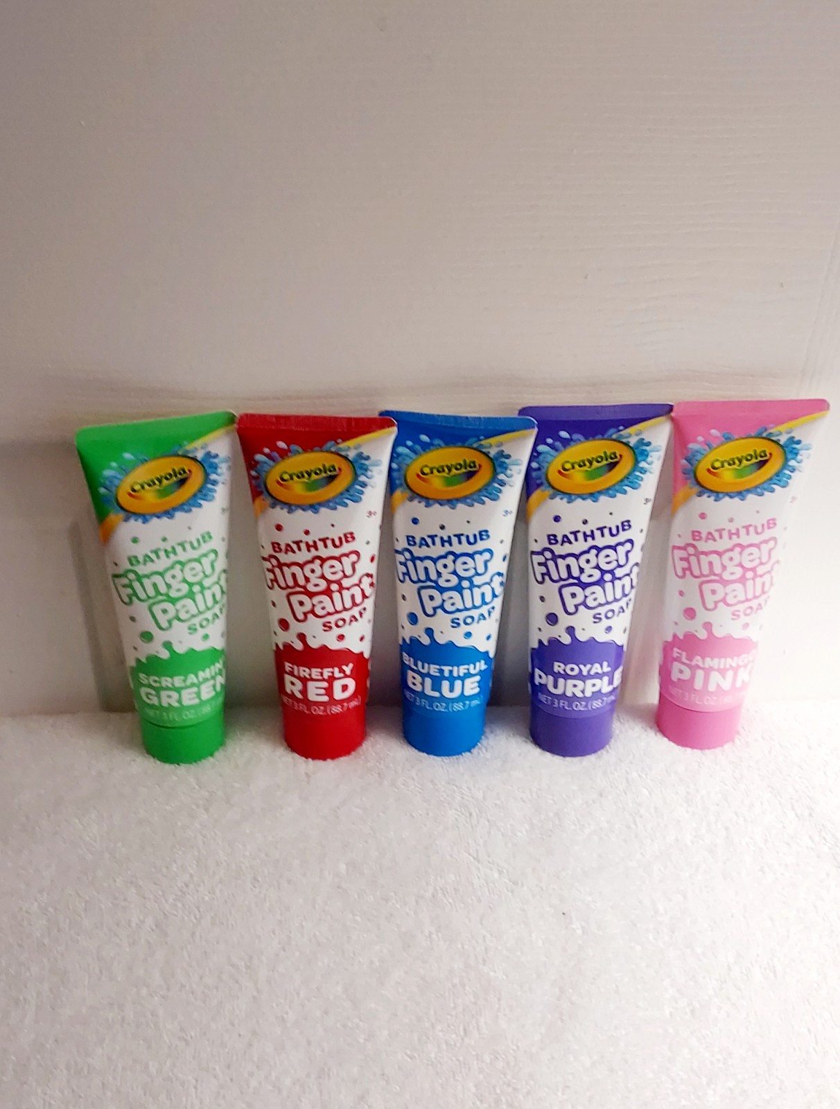 LOT of 5 Crayola Bathtub Finger Paint Soap – Pink, Red, Green, Purple, Blue