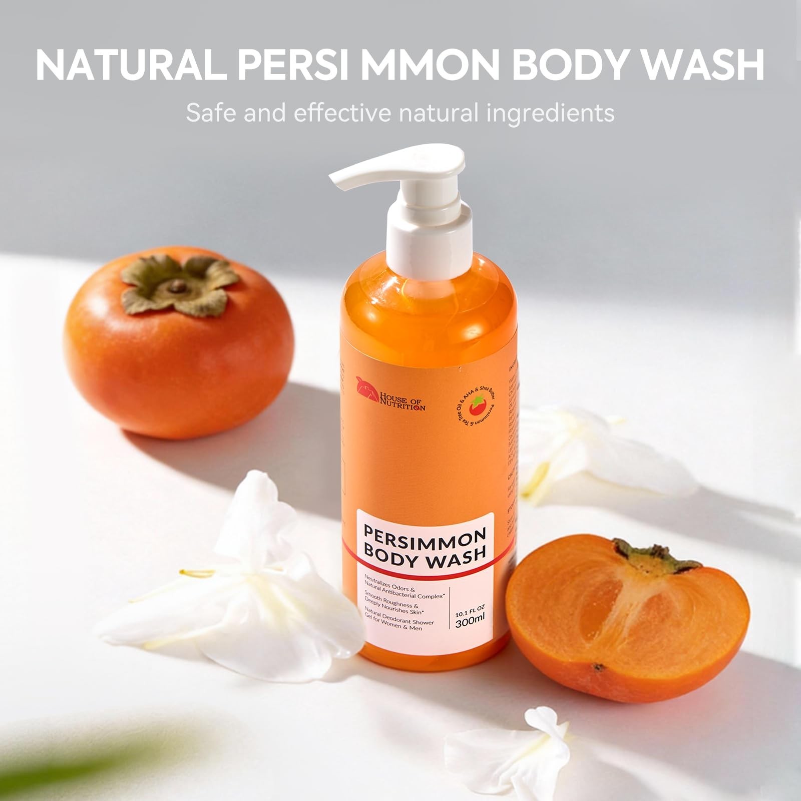 Persimmon Body Wash for Body Odor Control, Natural Deodorizing Soap for Under…