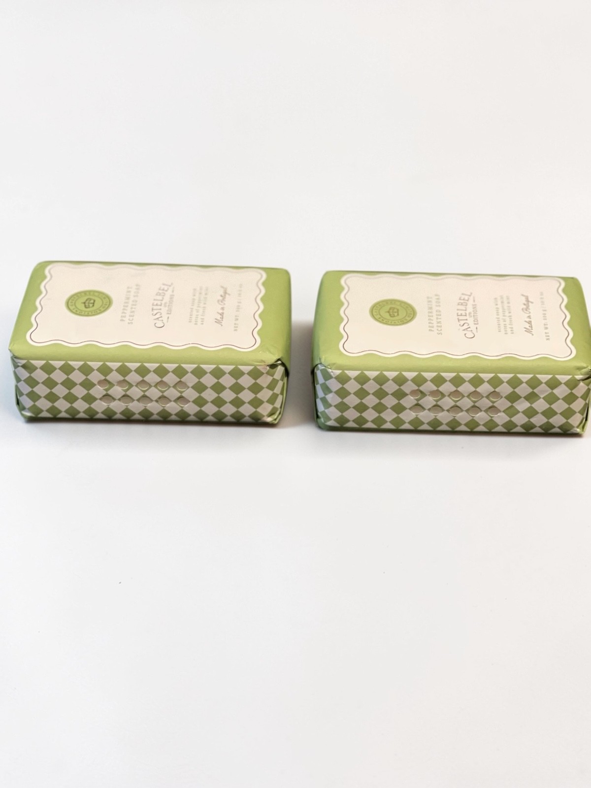 Castelbel Peppermint Soap 10.5 oz 2 Pack Luxury Bar Soap Fresh Mint Portugal